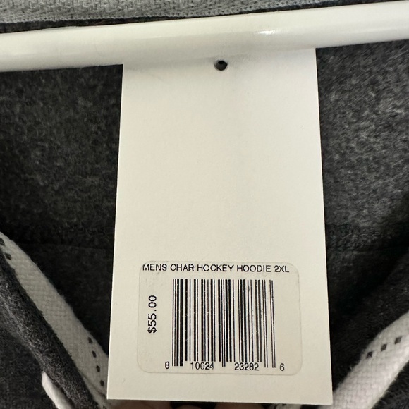 NWT mens 2XL charcoal Hockey hoodie - Up North Trading Co - Picture 3 of 4